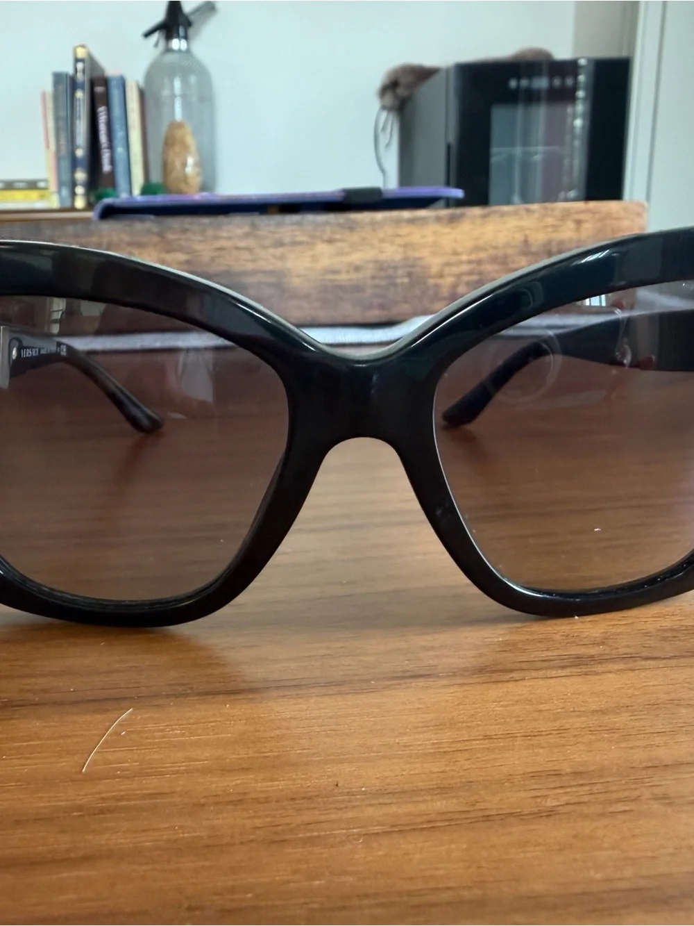 Versace Black Oversized Cat-Eye Sunglasses